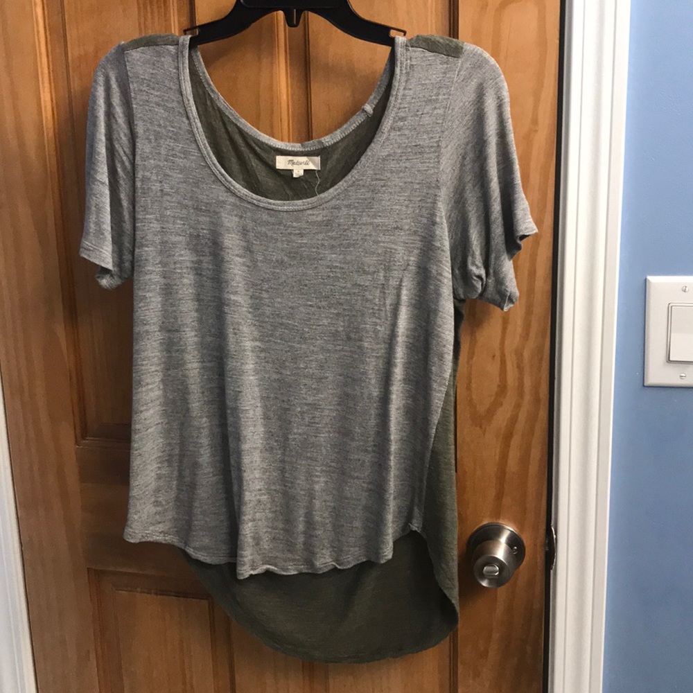 Madewell t shirt two color gray and green